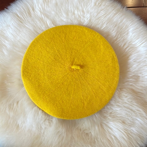 Accessories Nwot Mustard Yellow Parisian Beret Hat Emily In Paris